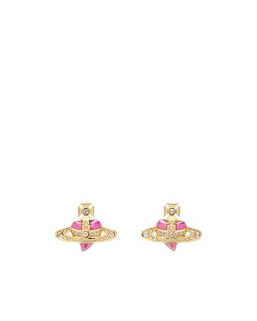 Vivienne Westwood White Heart-Shaped Stud Earrings