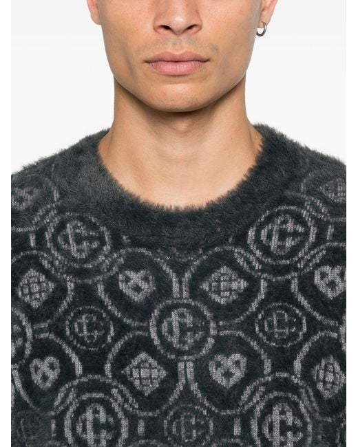 Casablanca Black Logo-Pattern Knitted Jumper for men