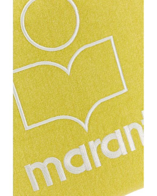 Isabel Marant Yellow Yenky Logo Embroidered Tote Bag