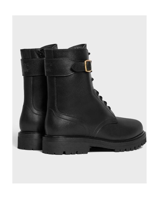 Céline Black Round-Head Short Boots