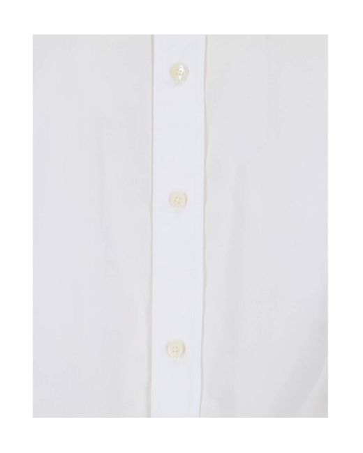 Jil Sander White Button-Up Long-Sleeved Shirt for men