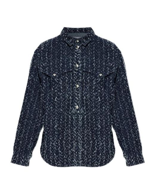 IRO Blue Long-Sleeved Casual Jacket