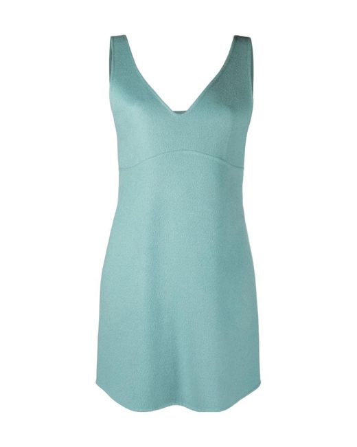 P.A.R.O.S.H. Blue Etail Wool Mini Dress