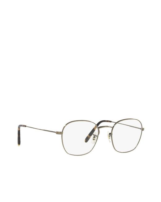 Oliver Peoples White Round-Frame Glasses for men
