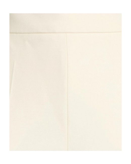 Max Mara White Solid Color Stretch Bootcut Pants