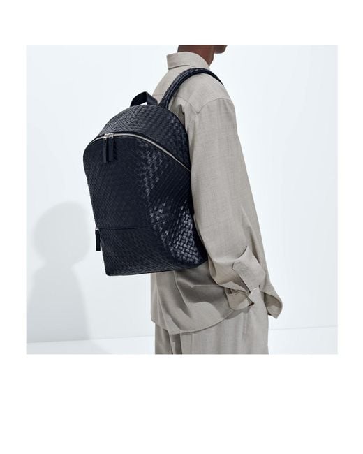 Bottega Veneta Blue Intrecciato 1975 Backpack for men
