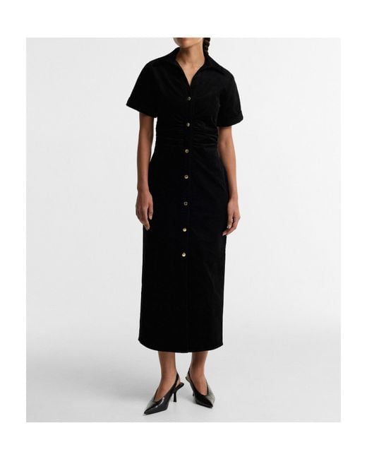 Barbour Black Collared Midi Dress