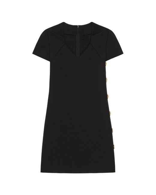 Givenchy Black V-Neck Short-Sleeved Mini Dress