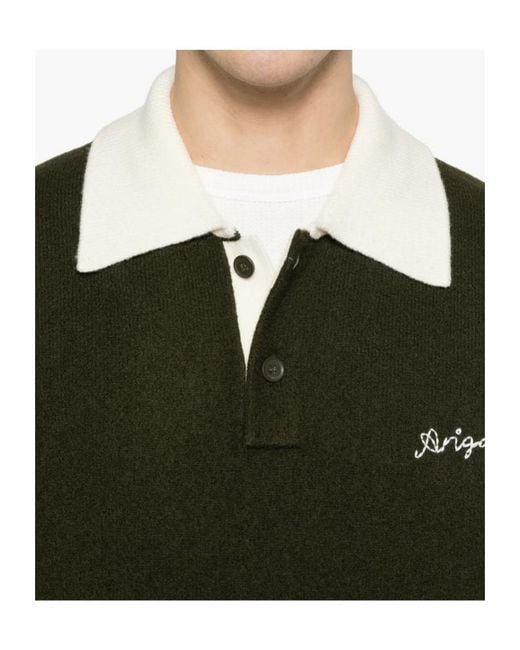 Axel Arigato Green Long-Sleeved Polo Shirt for men