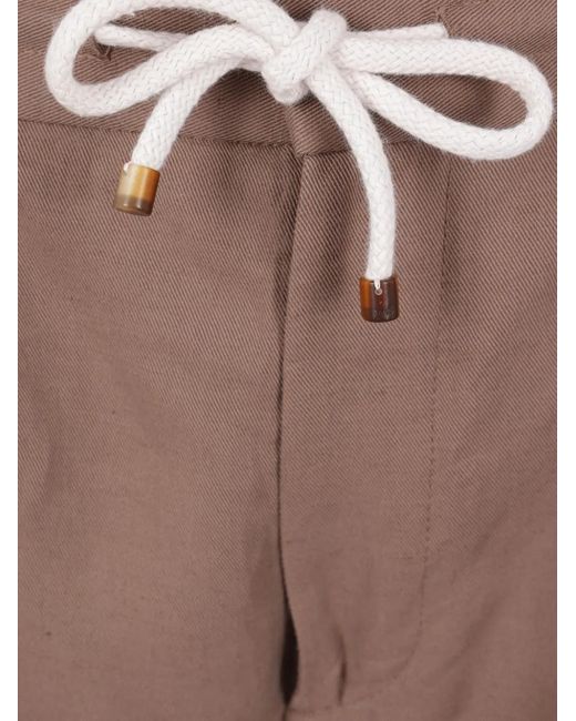 Brunello Cucinelli Brown Drawstring Shorts for men