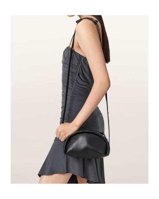 AllSaints Black Zippered Shoulder Bag