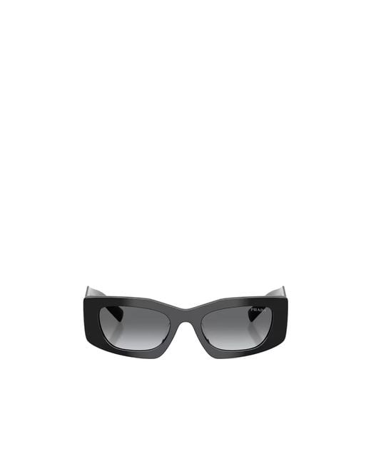 Prada White Eyewear Triangular Logo Butterfly Frame Sunglasses