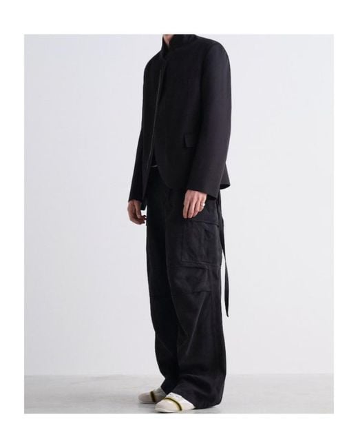 Fendi Black Patchwork Cotton Trousers for men