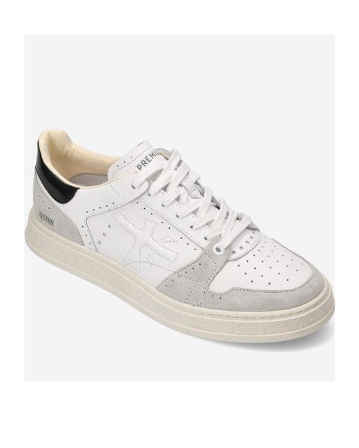 Premiata White Logo Low-Cut Casual Shoes for men