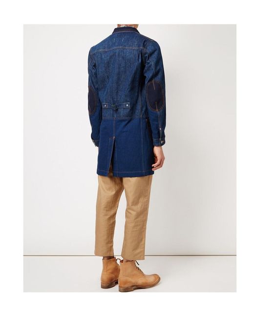 Junya Watanabe Blue Patch Pocket Denim Coat for men