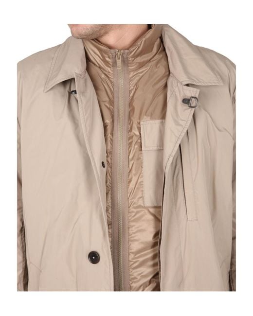 Fay Brown Single-Breasted Utility Coat for men