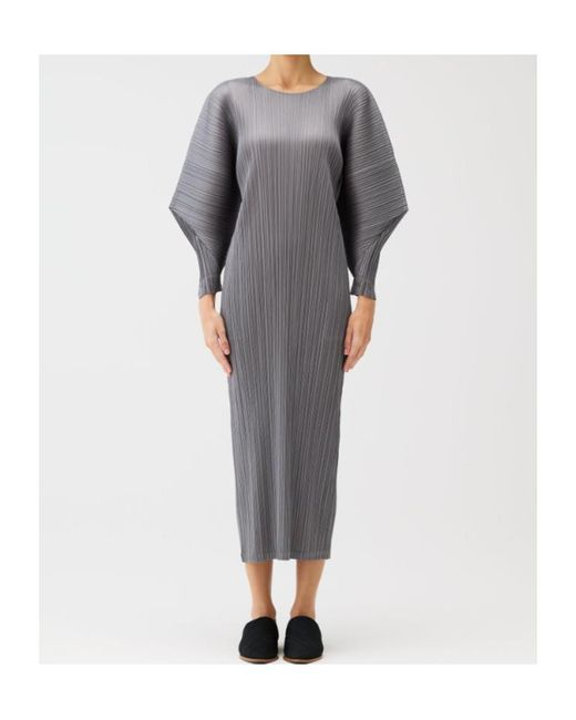 Pleats Please Issey Miyake Gray Pleats Please Issey Miyake Skyline Dress