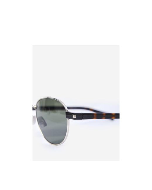 Saint Laurent White Eyewear Aviator Sunglasses for men