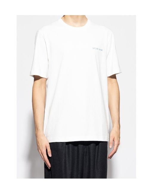 Samsøe & Samsøe White Logo Short-Sleeved T-Shirt for men