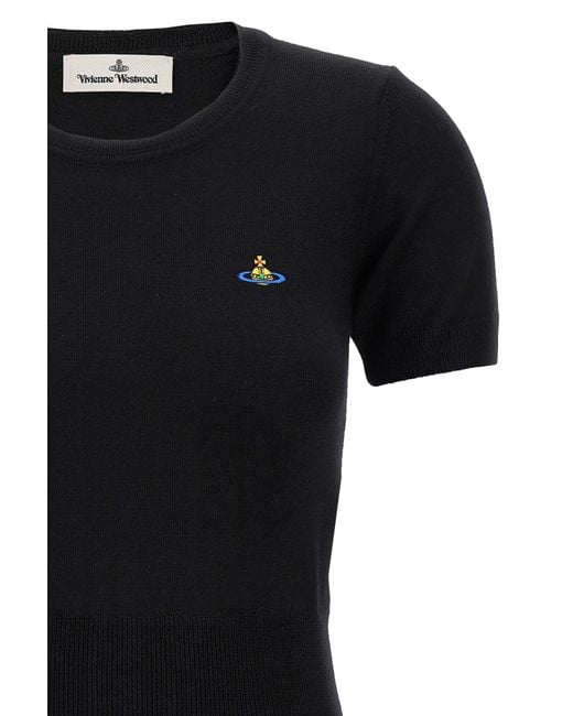 Vivienne Westwood Black Logo Embroidered Bea Sweater