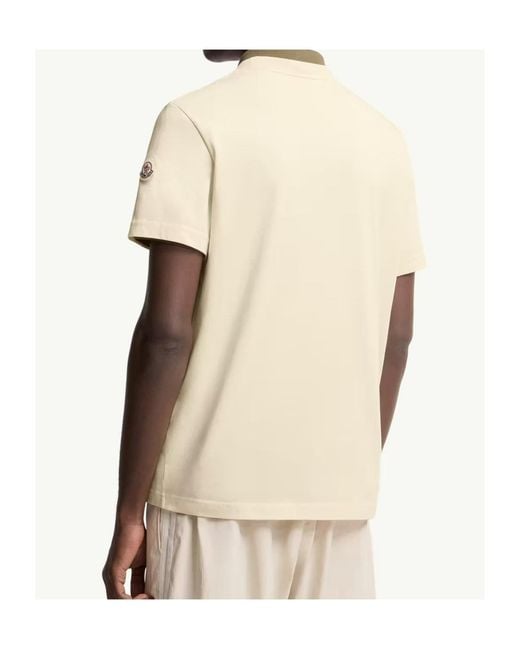 Moncler Natural Logo Velvet Detail T-Shirt for men