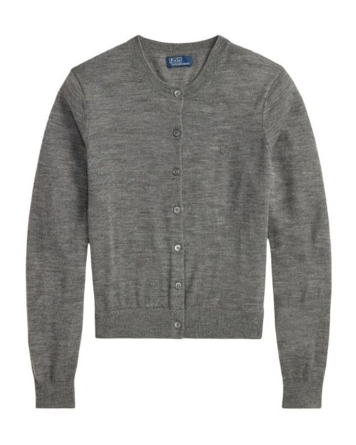 Polo Ralph Lauren Gray Button-Up Wool Cardigan