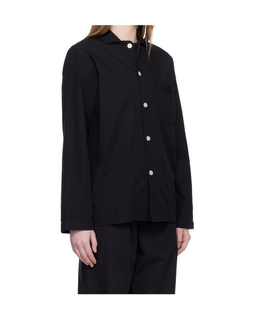 Tekla Blue Collared Pajama Shirt for men