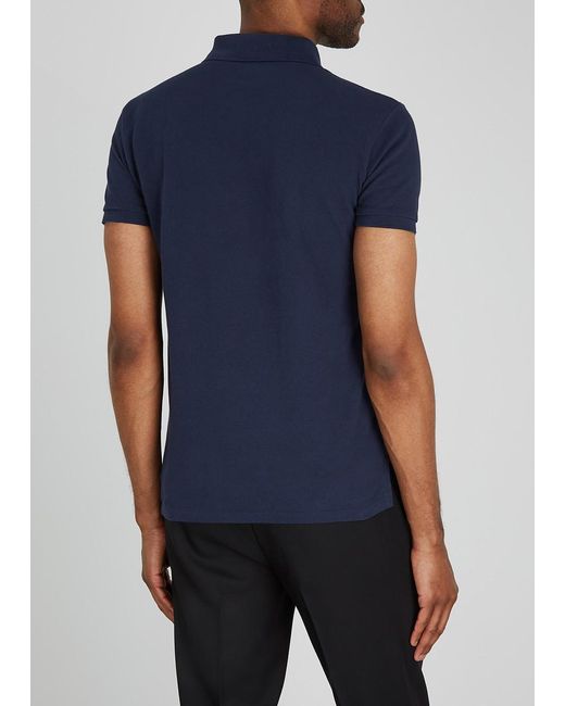 Polo Ralph Lauren Blue Slim Piqué Cotton Polo Shirt for men