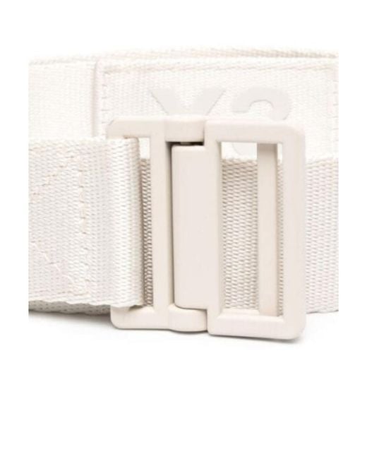 Y-3 White Logo Print Belt