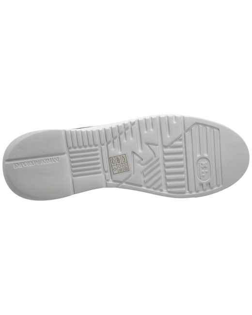 Emporio Armani Black Low Top Wedge Sole Sneakers for men