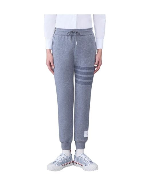 Thom Browne Blue 4-Bar Drawstring Joggers