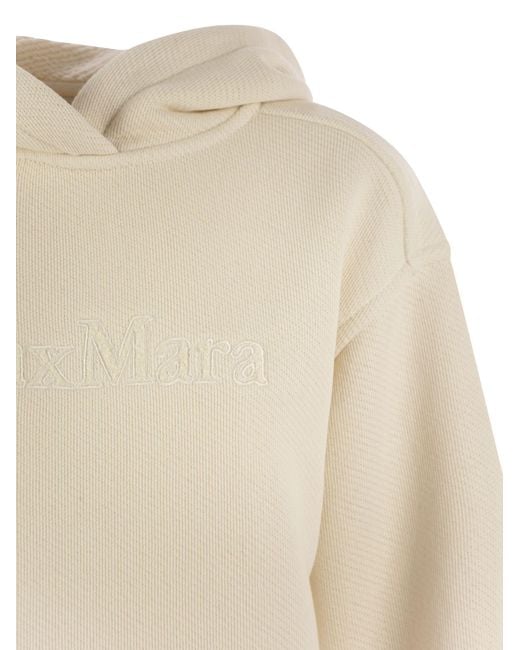 Max Mara Natural Gary Logo Embroidered Hoodie