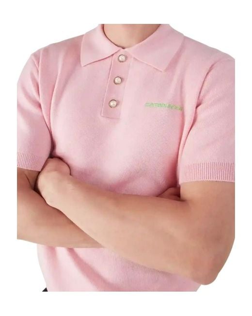 Casablanca Pink Double Face Short Sleeve Polo Shirt