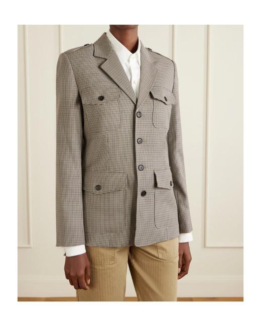 Nili Lotan Brown Hazel Houndstooth Wool Jacket