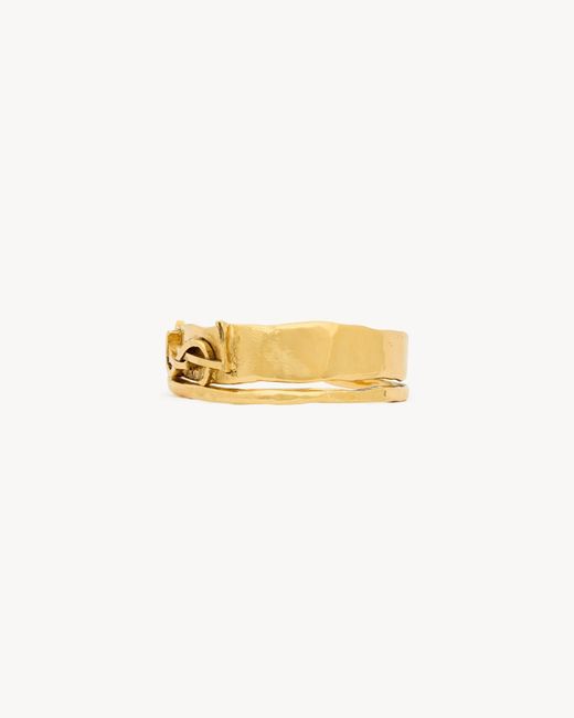 Saint Laurent Metallic Cassandre Double Cuff