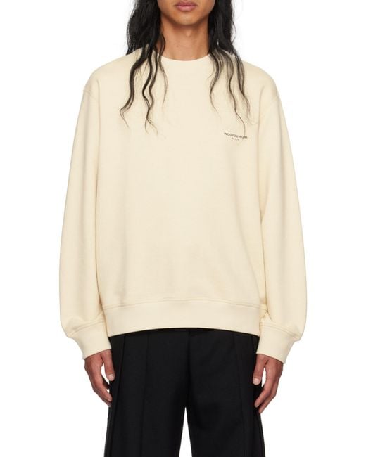 Wooyoungmi Natural Round Collar Long Sleeve Sweater for men