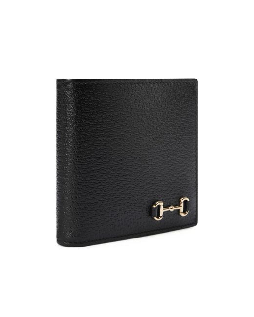 Gucci Black Horsebit Leather Bi-Fold Wallet for men