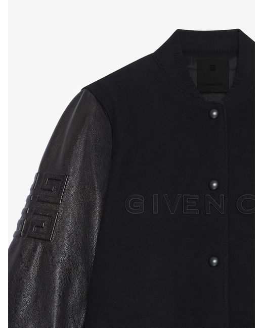 Givenchy Black Cropped Varsity Jacket
