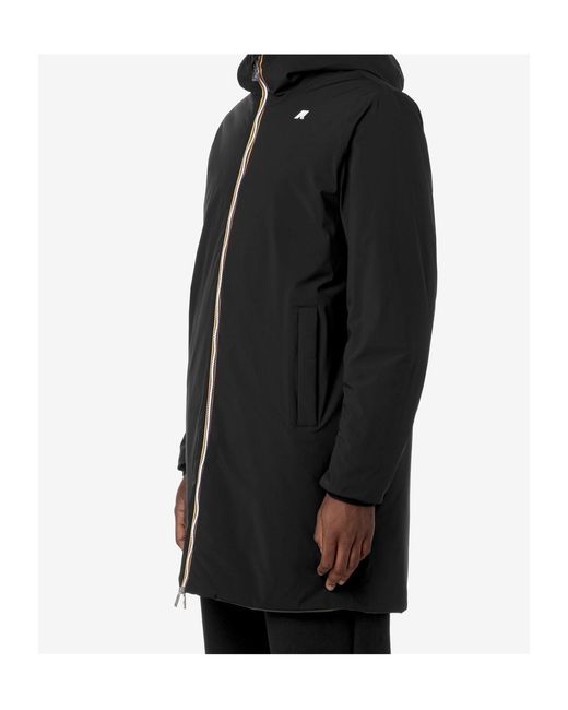 K-Way Black Logo Parka for men