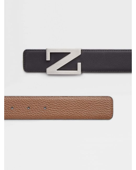 Zegna White Double-Sided Belt for men