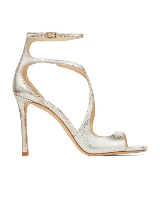 Jimmy Choo Metallic Azia Square-Toe Sandals