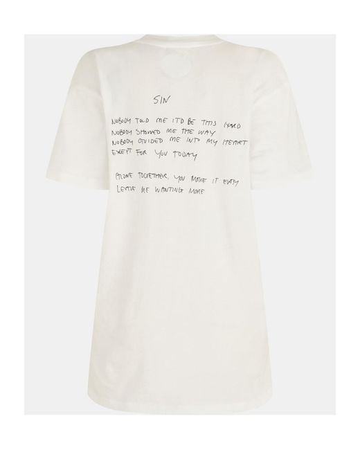 Anine Bing White Round Neck Short Sleeve T-Shirt