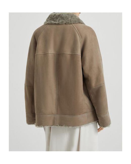 Brunello Cucinelli Brown Fuzzy Outerwear Jacket