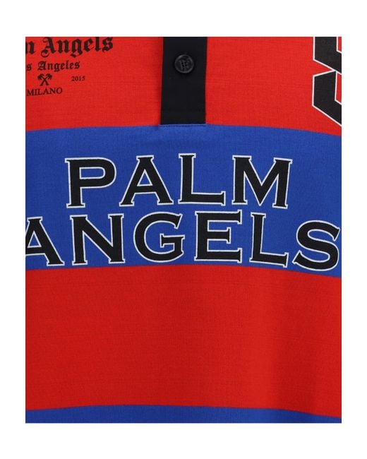 Palm Angels Blue Cb Palm Sport Striped Polo Shirt for men
