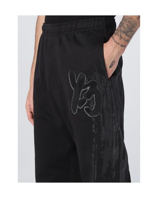 Y-3 Black Logo Patch Elasticated-Waistband Track Trousers for men