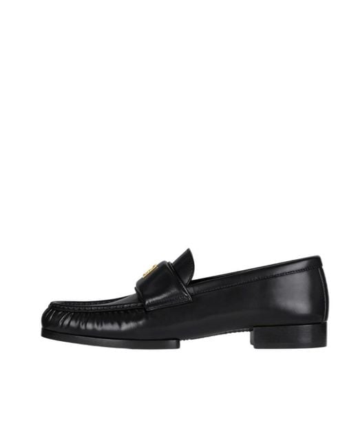 Givenchy Black 4G Logo Plaque Round-Toe Loafers