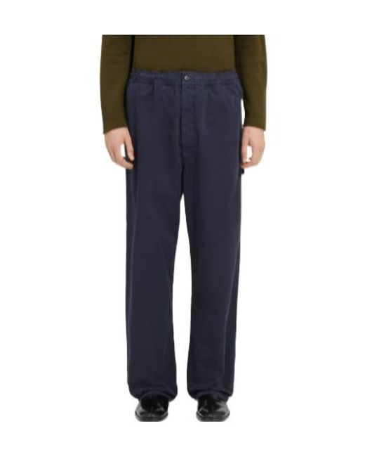 MM6 by Maison Margiela Blue Overdyed Gabardine Wide-Leg Trousers for men