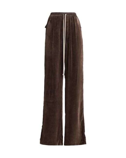 Rick Owens Brown Dietrich Velvet Drawstring Pants