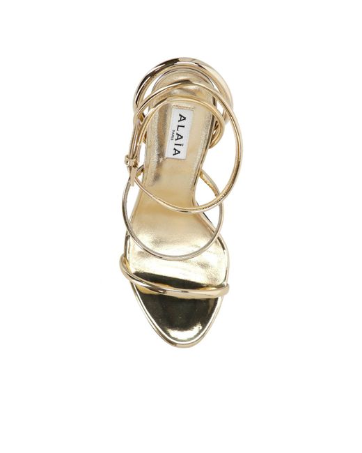 Alaïa Metallic Alaïa Strapped Heeled Sandals
