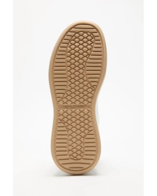 Acne White Touch-Strap Leather Sneakers for men